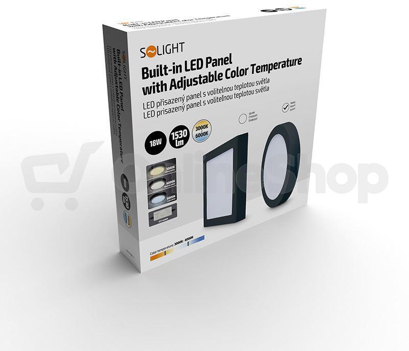Stropní LED mini panel Solight WD172-B 18W, černý
