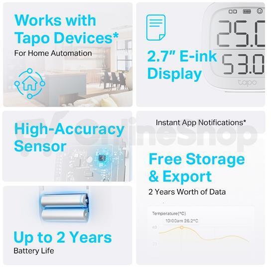 Chytrý senzor TP-Link Tapo T315 Smart, teploměr