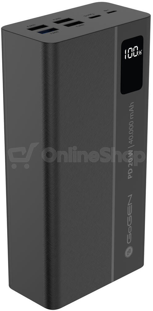 Powerbanka GoGEN PB400001 40000 mAh, USB-C PD 20W - černá