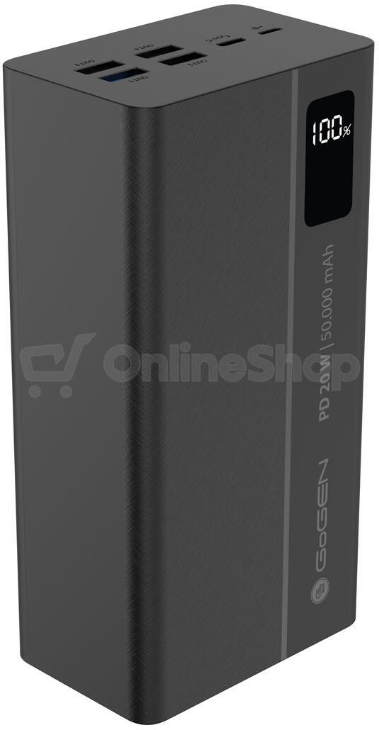 Powerbanka GoGEN PB500001 50000 mAh, USB-C PD 20W - černá