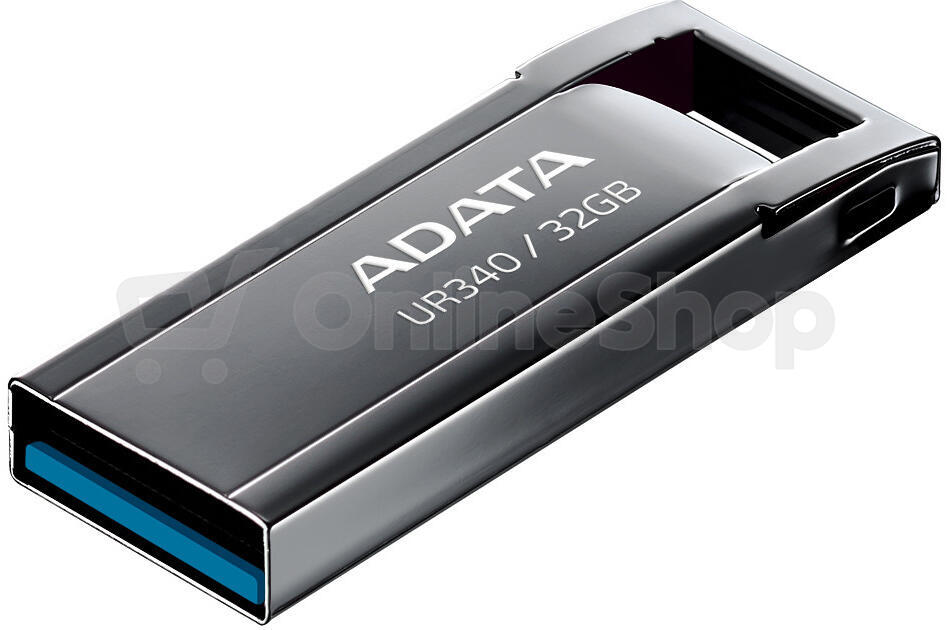 A-Data ADATA Flash Disk 32GB UR340, USB 3.2 Dash Drive, kov lesklá černá (AROY-UR340-32GBK)