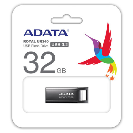 ADATA Flash Disk 32GB UR340, USB 3.2 Dash Drive, kov lesklá černá (foto 3)