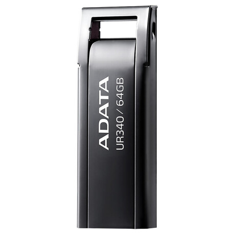ADATA Flash Disk 64GB UR340, USB 3.2 Dash Drive, kov lesklá černá (foto 1)