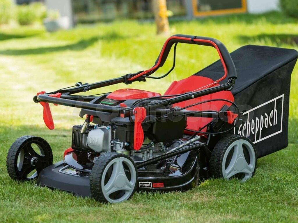 Scheppach MS 161-46, multifunkční travní sekačka 4v1 s pojezdem