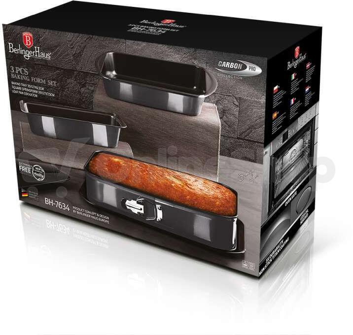 Plech a formy na pečení BERLINGERHAUS Carbon PRO LineBH-7634, 3 ks