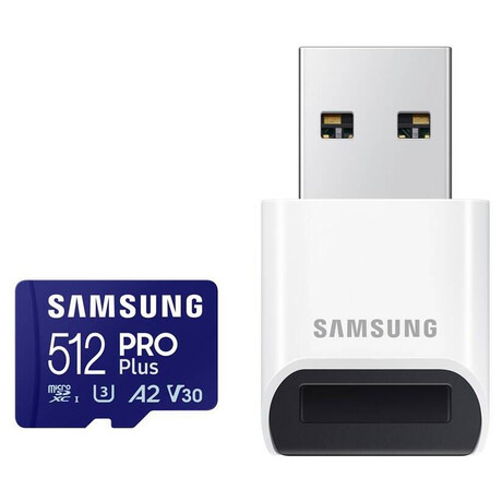 Samsung samsung/micro SDXC/512GB/USB 3.0/USB-A/Class 10/+ Adaptr/Modr (foto 1)