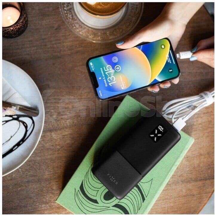 Powerbanka FIXED Zen 30 s LCD displejem a výstupem PD 20W, 30 000 mAh, černá