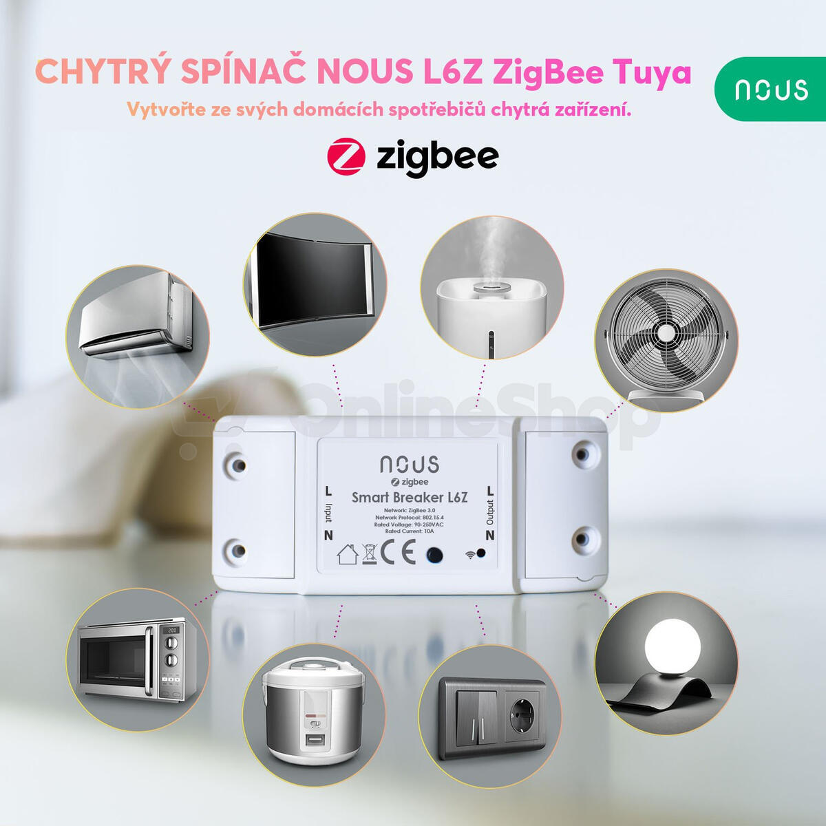 Smart spínač NOUS L6Z ZigBee Tuya
