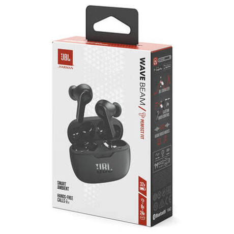 Bezdrtov sluchtka JBL Wave Beam, ern