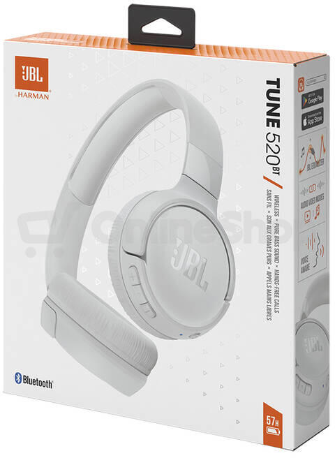 Bezdrátová sluchátka JBL Tune 520BT, bílá