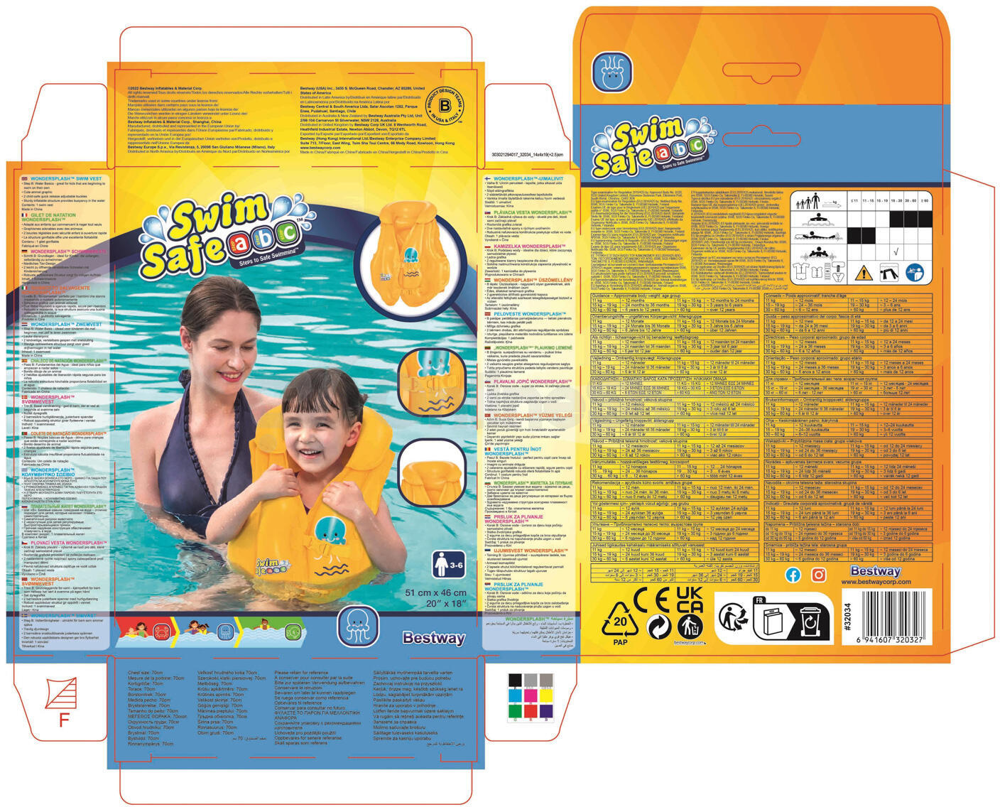 Plavecká vesta velká Bestway Pool School