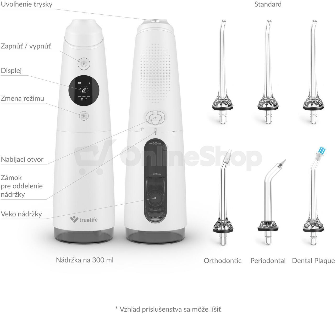 Ústní sprcha Truelife AquaFloss Compact C300, bílá