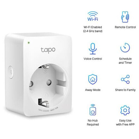 TP-Link Chytr zsuvka Tapo P100(2-pack)(EU) regulace 230V pes IP, Cloud, WiFi