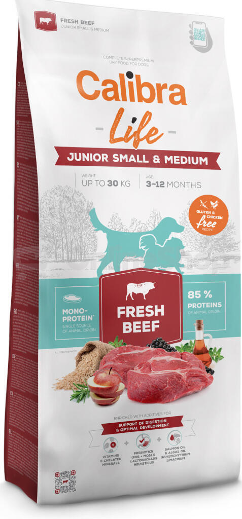 Calibra Dog Life Junior Small&Medium Fresh Beef 12kg