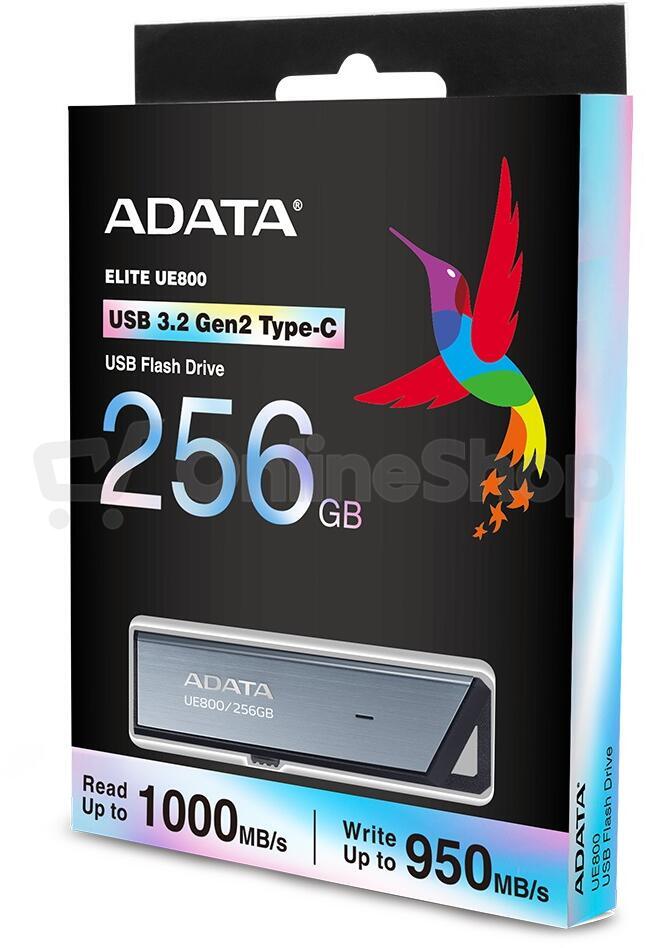 ADATA UE800/256GB/USB 3.2/USB-C/Stříbrná (AELI-UE800-256G-CSG)