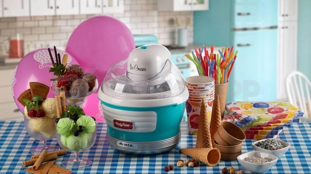 Ariete Party Time Ice Cream Maker 643/01, modrý