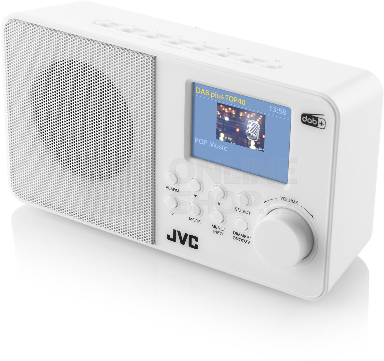 Radiopřijímač DAB+ JVC RA-E611W-DAB, Bílý | ONLINESHOP.cz