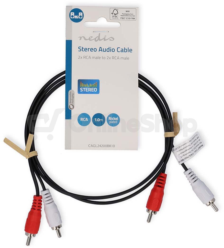 Stereo Audio Kabel NEDIS CAGL24200BK10