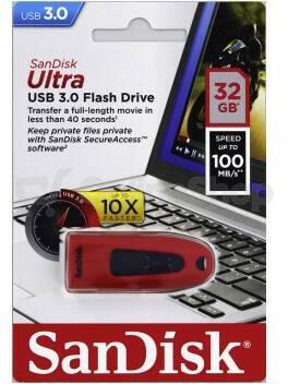 Sandisk Ultra/32GB/USB 3.0/USB-A/Červená (SDCZ48-032G-U46R)