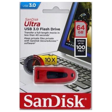 Sandisk sanDisk Ultra/64GB/USB 3.0/USB-A/erven (SDCZ48-064G-U46R)