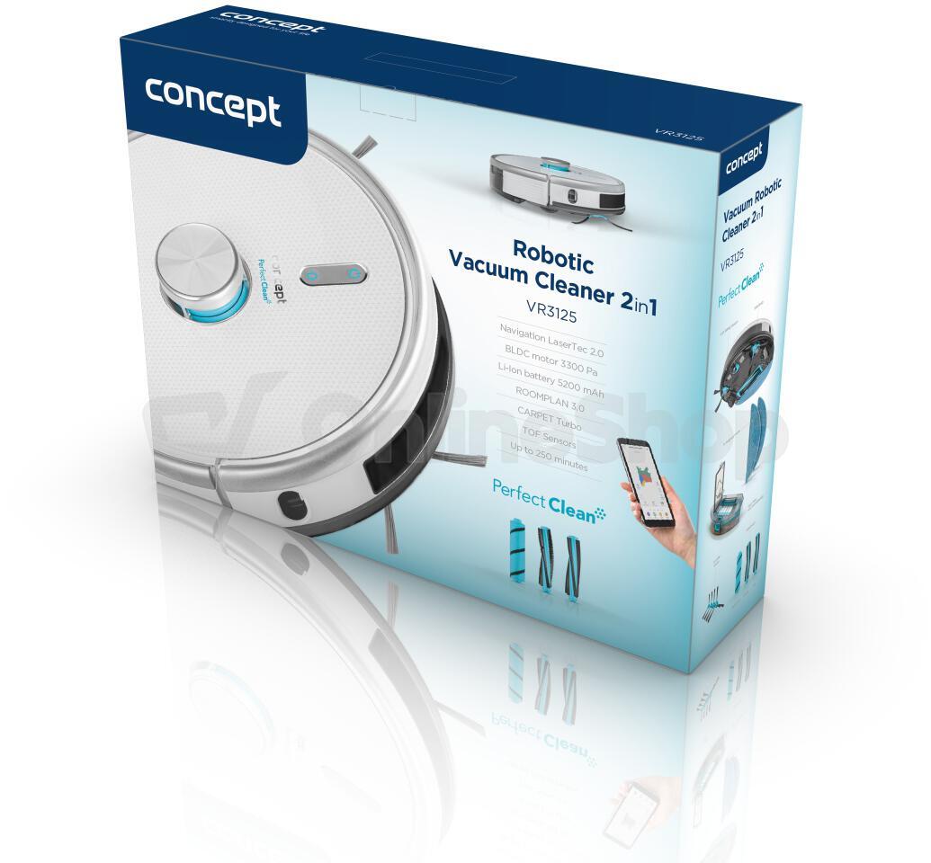 Concept Robotický vysavač s mopem 2 v 1 PERFECT CLEAN Laser VR3125