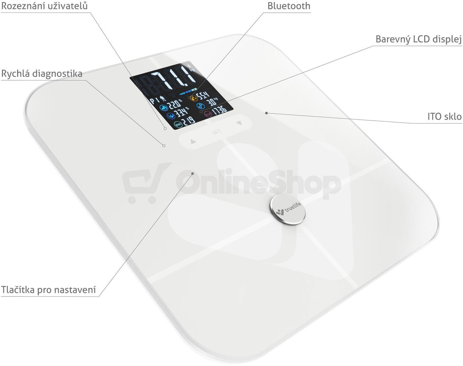 Osobní váha TrueLife FitScale W7 BT White