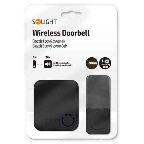 Solight bezdrátový zvonek, do&nbsp;zásuvky, 200m, černý, learning code (foto 4)