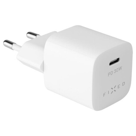 Set sov nabjeky FIXED Mini s USB-C vstupem a USB-C/Lightning kabelu, podpora PD, 1.2 metr, MFI, 30W, bl