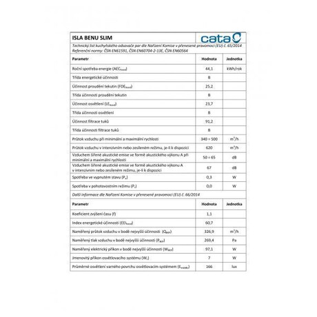 Odsava par CATA ISLA BENNU SLIM 900 Nerez