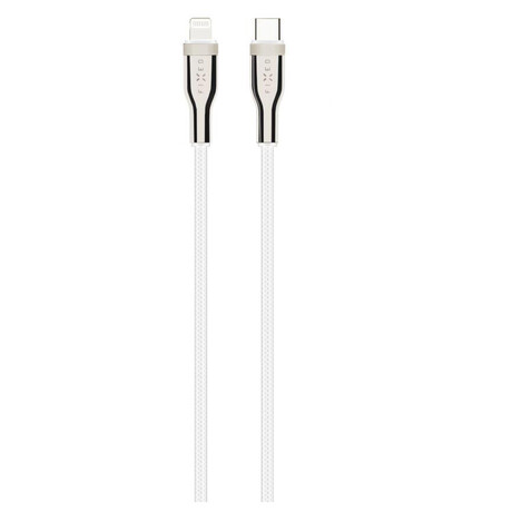 Nabjec a datov opleten kabel FIXED s konektory USB-C/Lightning a podporou PD, 1.2 m, MFI, bl