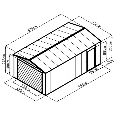 Gar G21 Portland 1950, 338 x 576 cm, antracitov