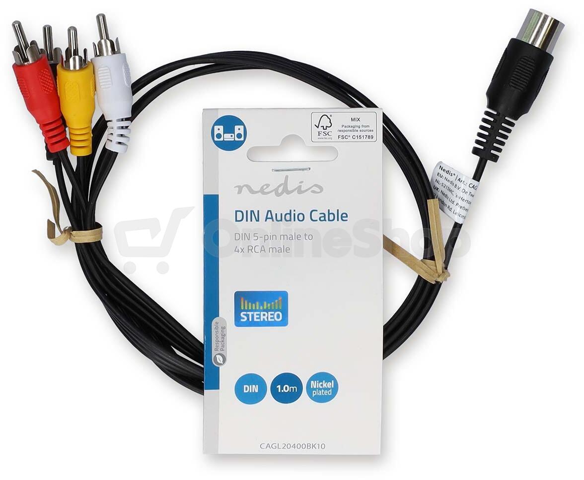 DIN Audio Kabel NEDIS CAGL20400BK10