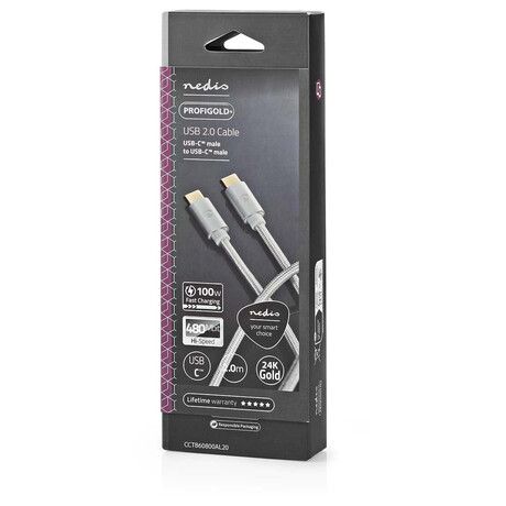 USB kabel NEDIS CCTB60800AL20