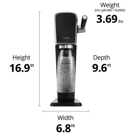 SET Vrobnk sody SodaStream Art Black + Lhev SodaStream FUSE 3 x 1l pepsi love, bl