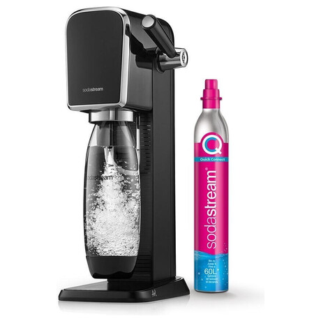 SET Vrobnk sody SodaStream Art Black + Nhradn lhev SodaStream FUSE 2x1l, ern + Sirup Sodastream Pepsi 440 ml + 7UP 440 ml + Mirinda 440 ml