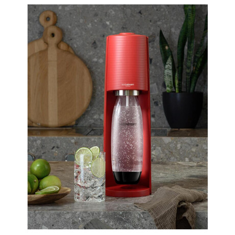 SET Vrobnk sody SodaStream Terra Red + Nhradn lhev SodaStream FUSE 2x1l, ern + Sirup Sodastream Pepsi 440 ml + 7UP 440 ml + Mirinda 440 ml