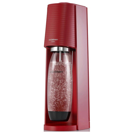 SET Vrobnk sody SodaStream Terra Red + Nhradn lhev SodaStream FUSE 2x1l, ern + Sirup Sodastream Pepsi 440 ml + 7UP 440 ml + Mirinda 440 ml