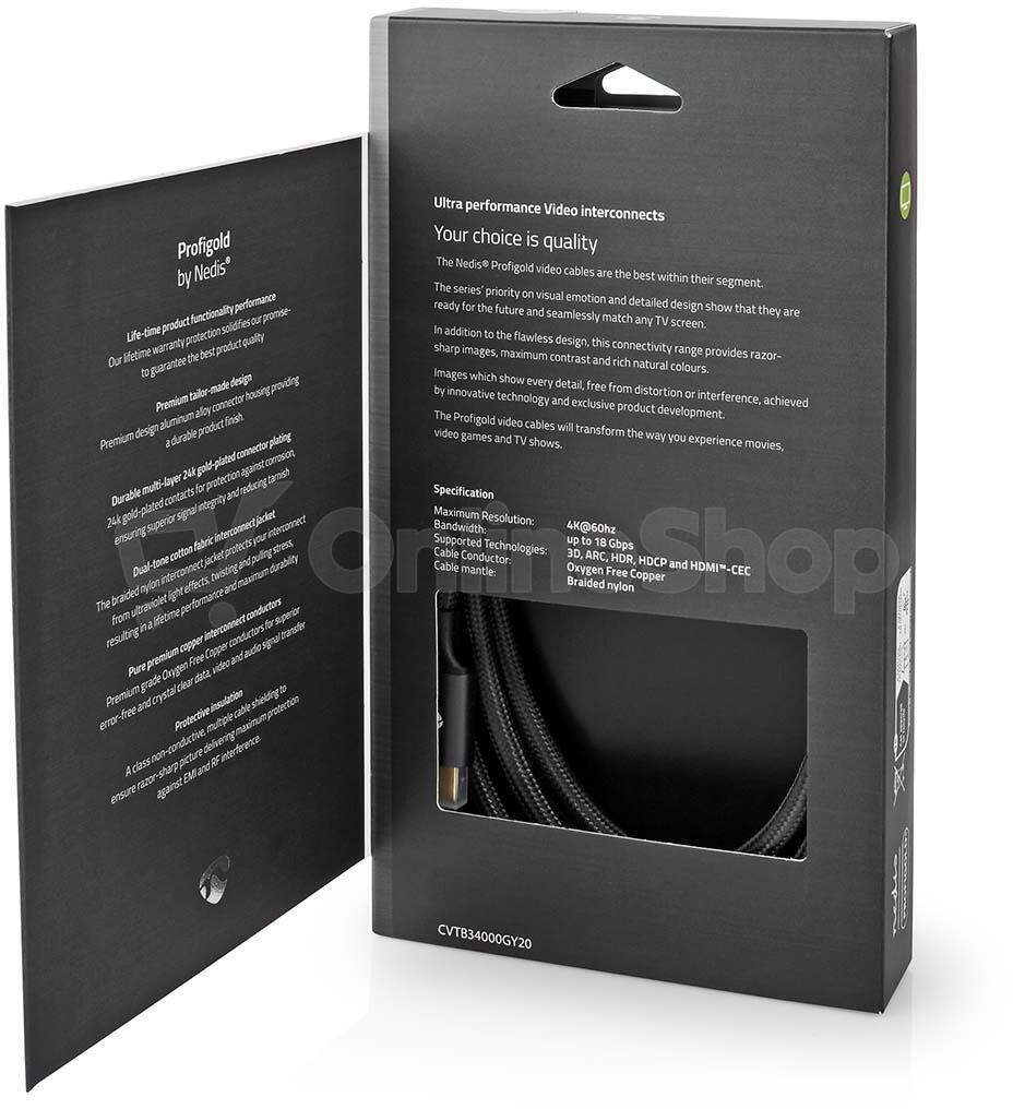 High Speed HDMI™ kabel s Ethernetem NEDIS CVTB34000GY20