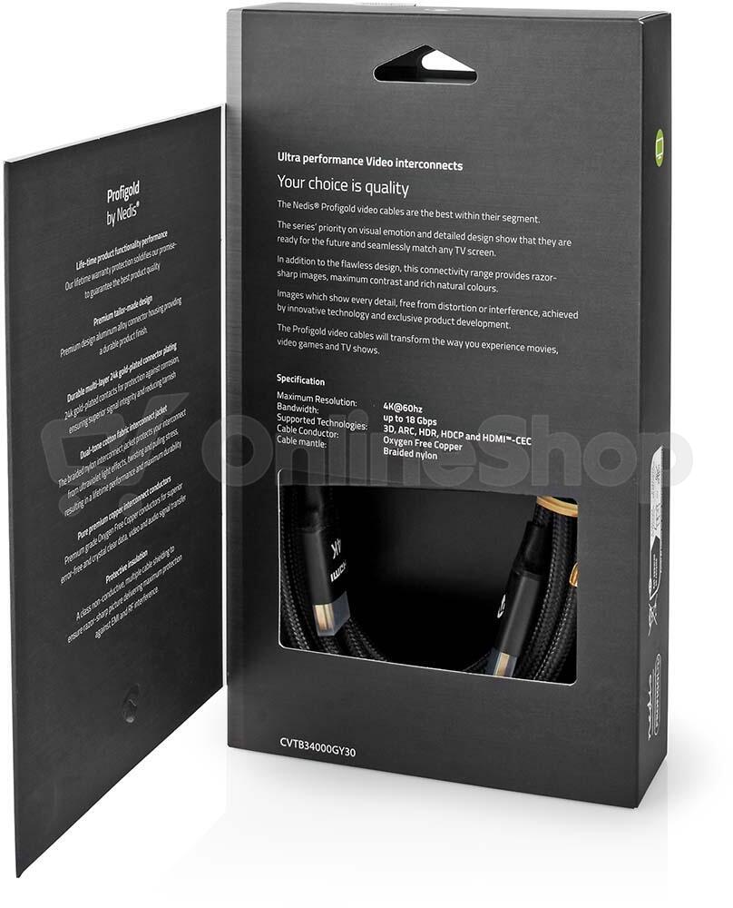 High Speed HDMI™ kabel s Ethernetem NEDIS CVTB34000GY30