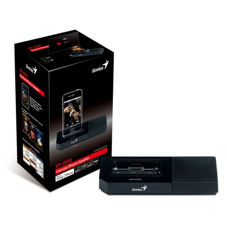 Dokovací reproduktor Genius SP-i500 pro iPhone/iPod - černý - Genius SP-i500 pro iPhone/iPod -&nbsp;černý (foto 4)