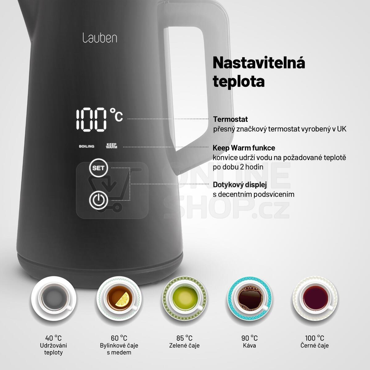 Salton JK1956 Cool Touch Digital Temperature Control, 1.5 L Electric  Kettle, Black