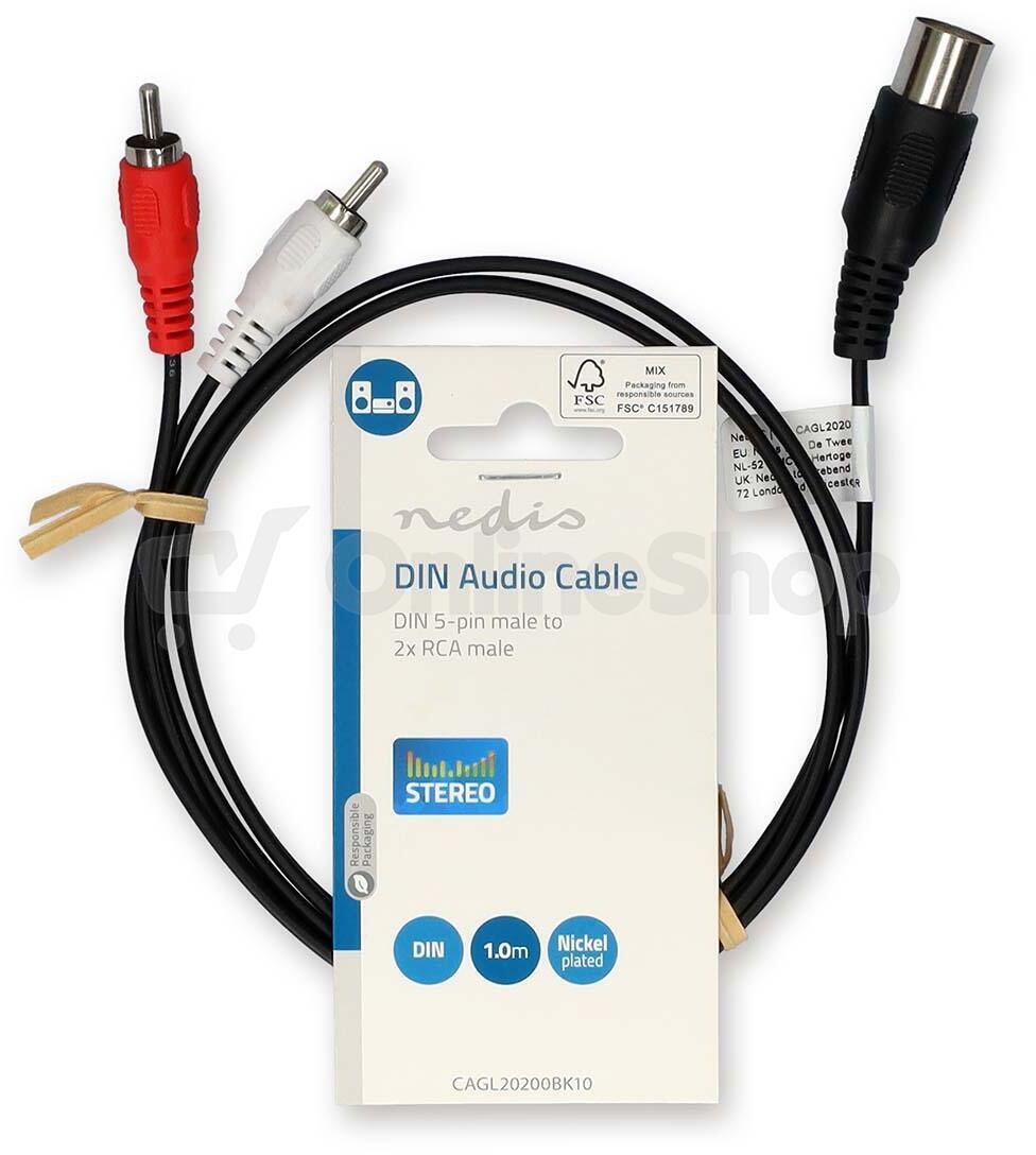DIN Audio Kabel NEDIS CAGL20200BK10