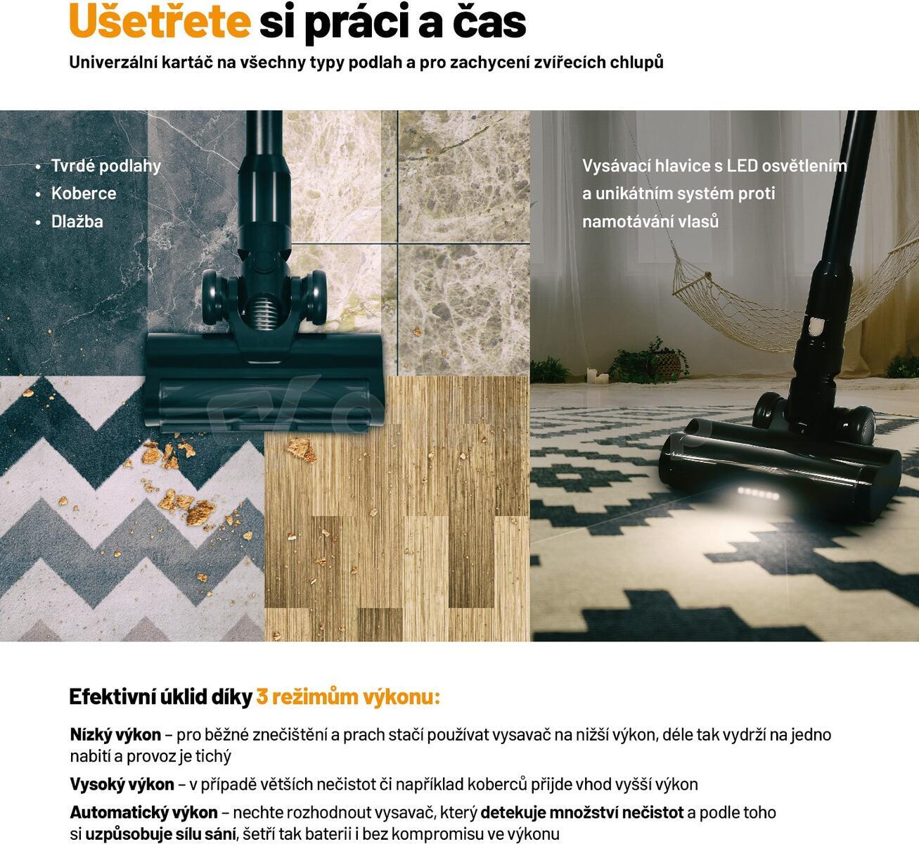 Tyčový vysavač Lauben Stick Vacuum 2in1 Pet Plus 400BC