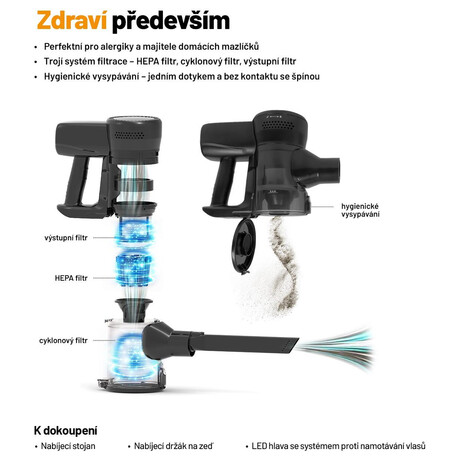 Tyov vysava Lauben Stick Vacuum & Mop 3in1 Pet Deluxe 400BC