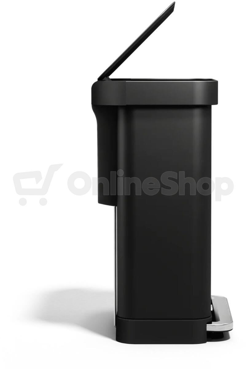 Pedálový odpadkový koš Simplehuman – 55 l, matná černá ocel, kapsa na sáčky CW2103