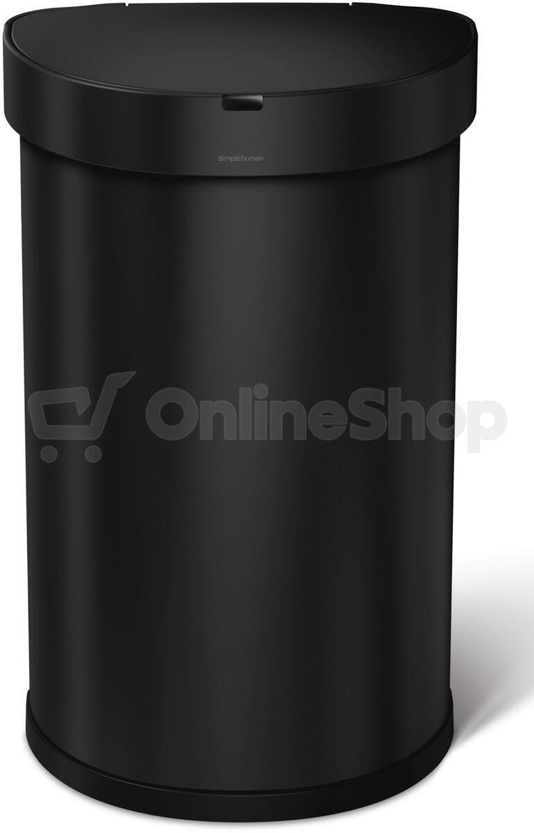 Simplehuman bezdotykový odpadkový koš - 45 l, půlkulatý, černá ocel, inteligentní sensor ST2044