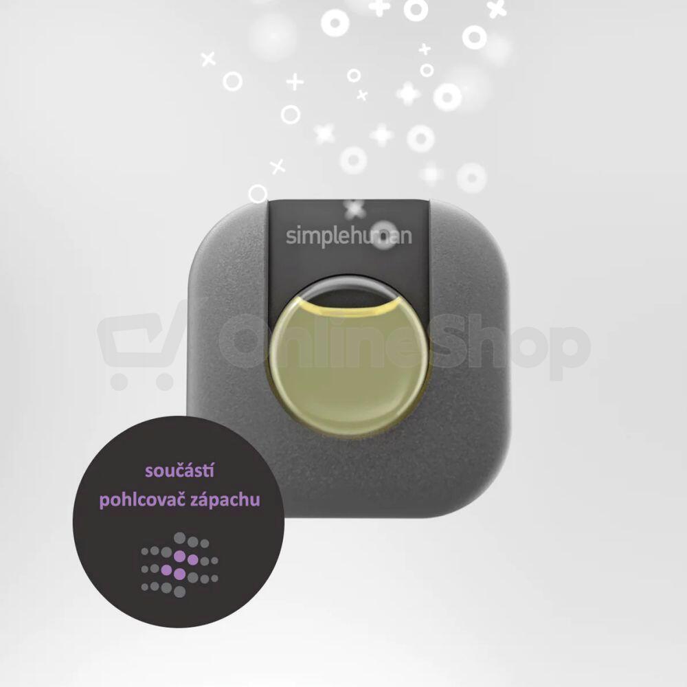 Simplehuman bezdotykový odpadkový koš - 45 l, půlkulatý, černá ocel, inteligentní sensor ST2044