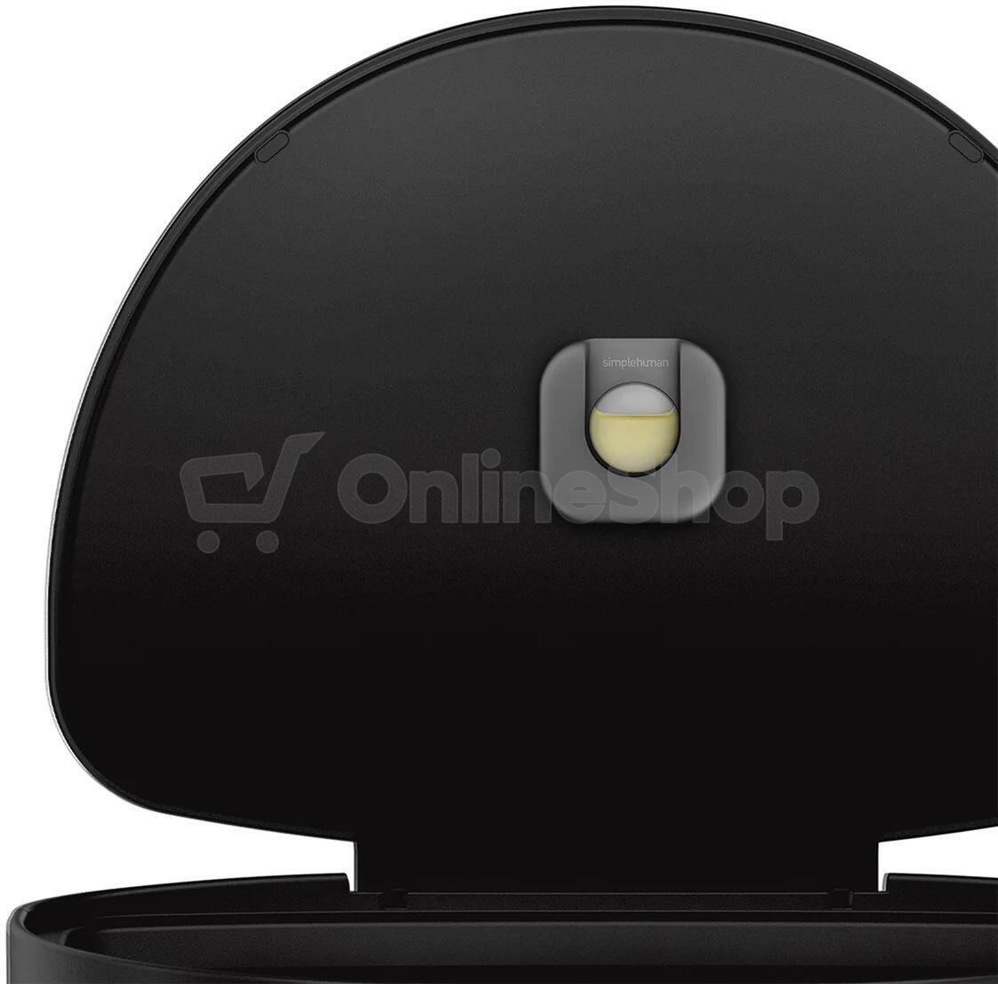 Simplehuman bezdotykový odpadkový koš - 45 l, půlkulatý, černá ocel, inteligentní sensor ST2044