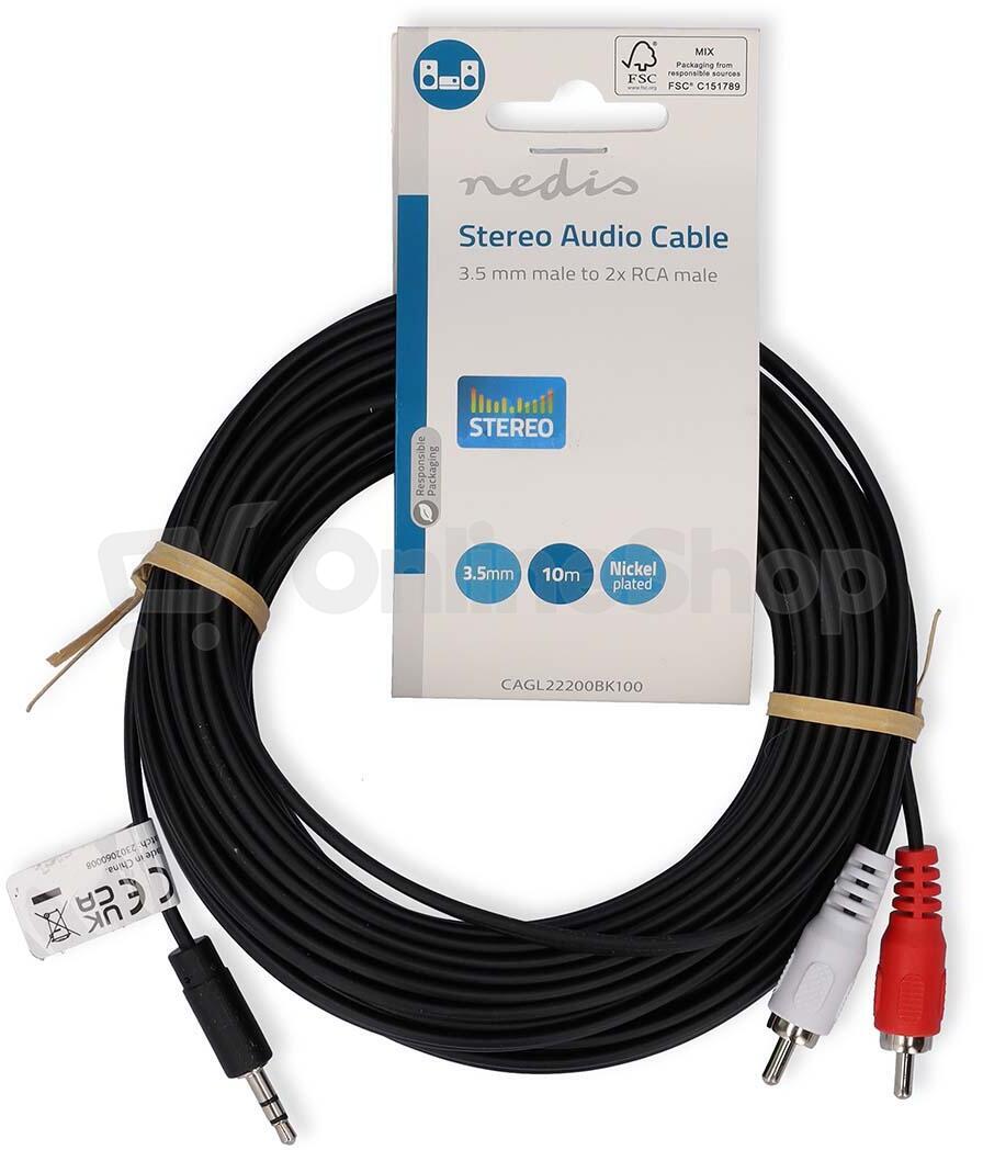 Stereo Audio Kabel NEDIS CAGL22200BK100