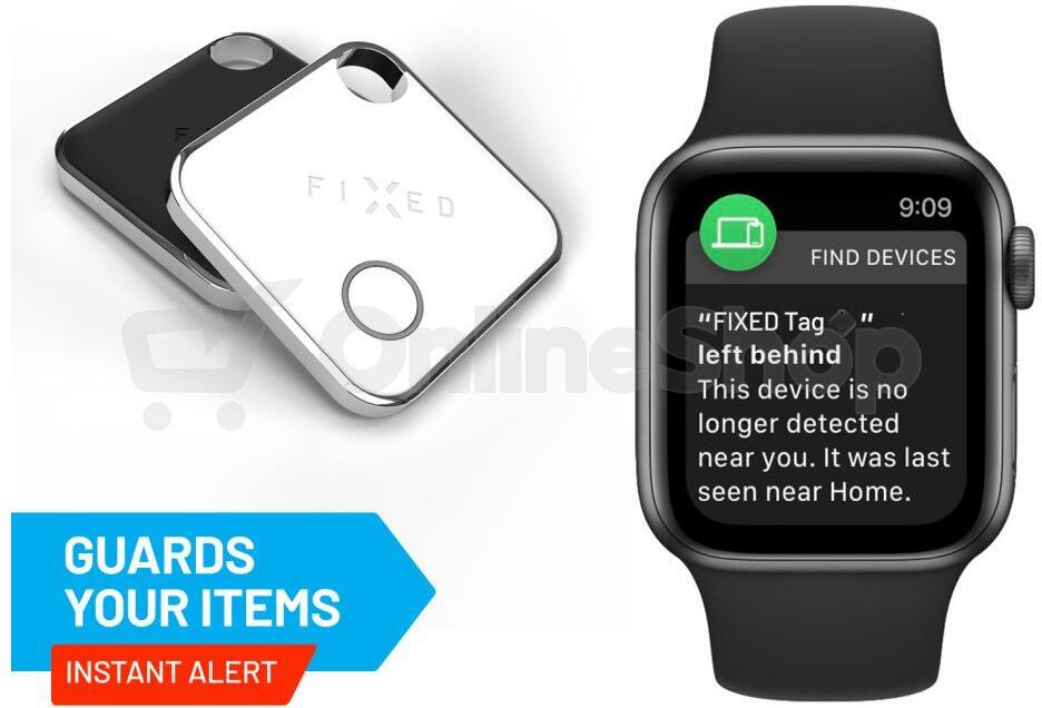 Smart tracker FIXED Tag s podporou Find My, černý